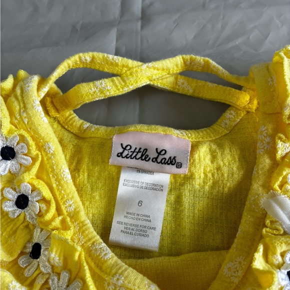 Little Lass Girls Sunflower 2 Piece Set Outfit Yellow Size 6 - Picture 4 of 10